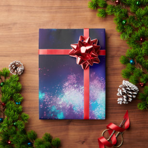 Presente Papel de embrulhamento de luzes neon do céu noturn