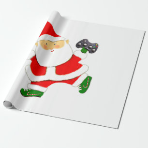 Presente papel de embrulhamento de natal de videogame