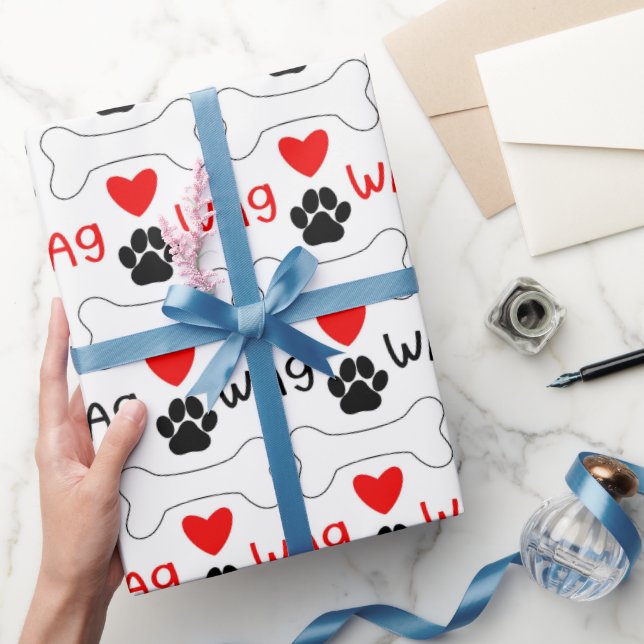 Presente Papel de embrulhamento de padrões de amor de puppy (Presentear)