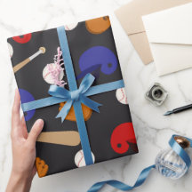 Papel de embrulhamento de padrões esportivos diver