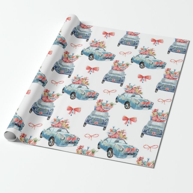 Presente Papel de embrulhamento de padrões para carros de N (Desenrolado)