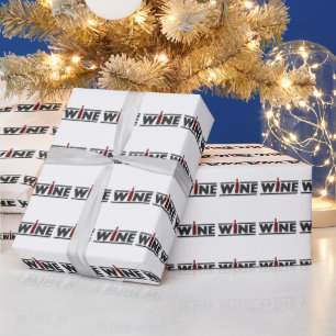 Presente Papel de embrulhamento de texto de vinho divertido