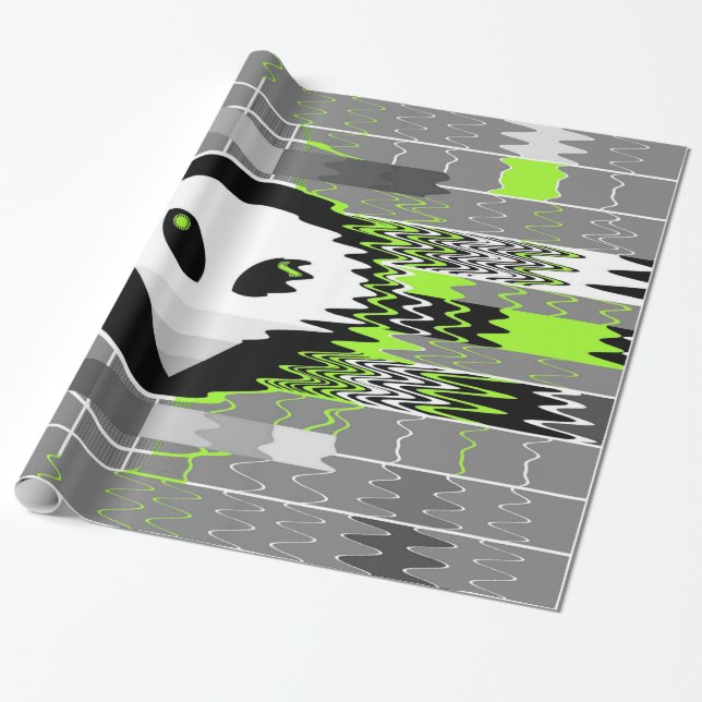 Presente papel de embrulhamento de TV de alienígena (Desenrolado)