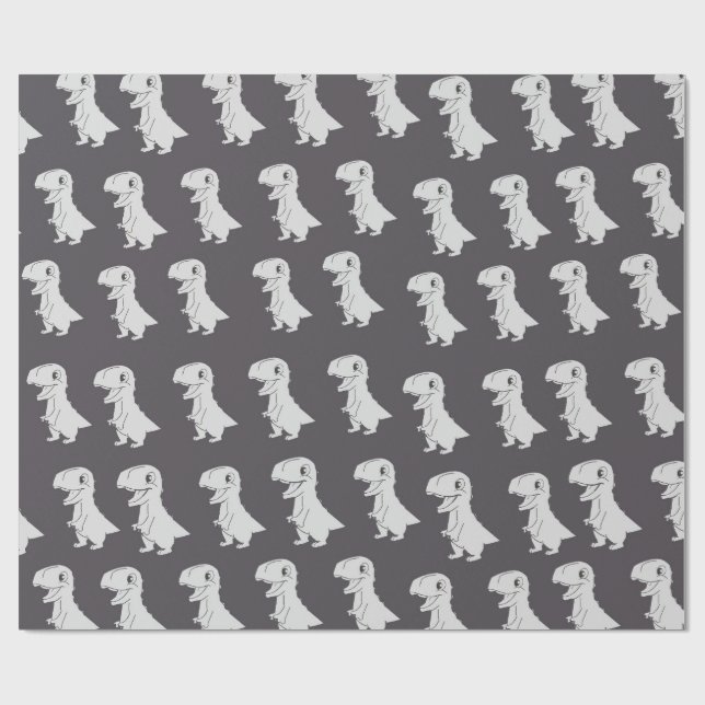 Presente Papel de embrulhamento do padrão do dinossauro (Aberto)