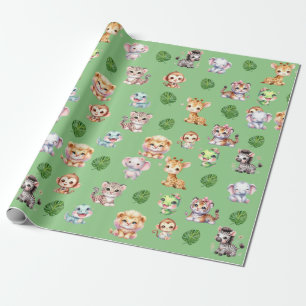 Presente Papel de embrulhamento do padrão Jungle Safari