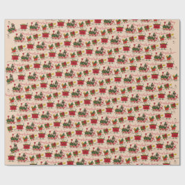 Presente Papel de embrulhamento dos comboios de Natal