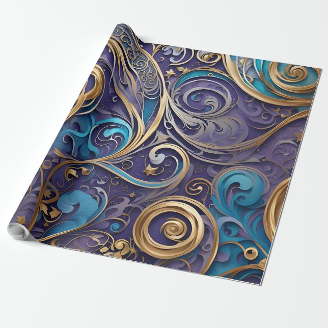 Presente papel de embrulhamento em espiral (Desenrolado)