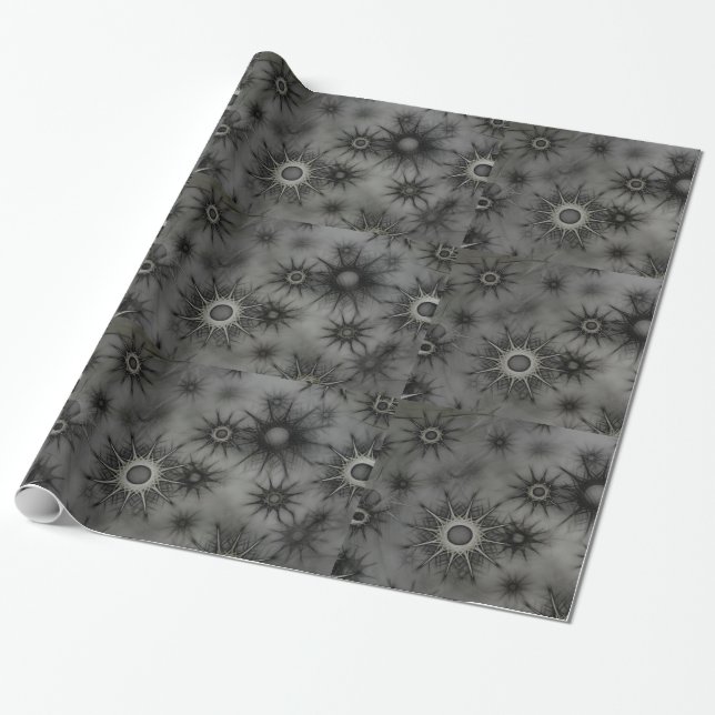 Presente papel de embrulhamento em flocos de neve do gótico (Desenrolado)