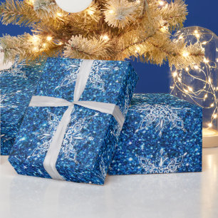 Presente Papel de embrulhamento em flocos de neve e de bril