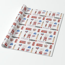 Presente Papel de embrulhamento em Londres | London Themed 