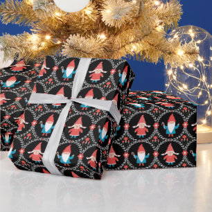 Presente Papel de embrulhamento Gnomo de Natal bonito