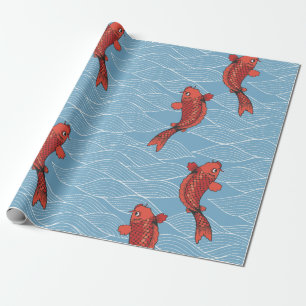 Presente Papel de embrulhamento KOI FISH JAPONÊS