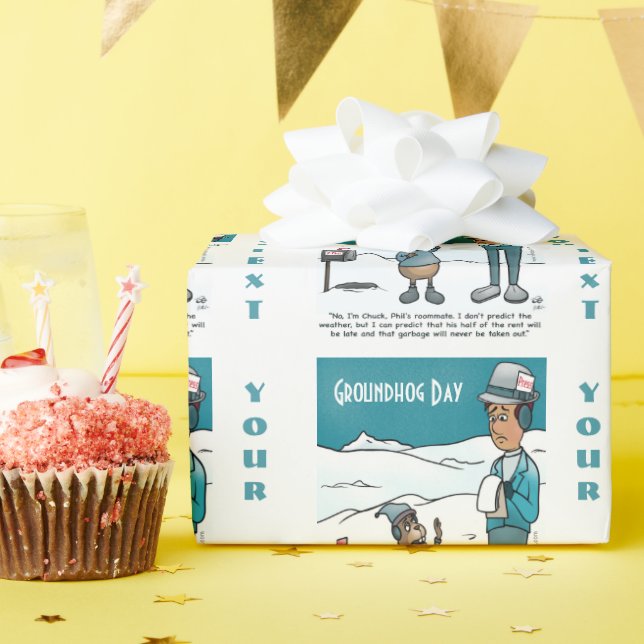 Presente Papel de embrulhamento para o dia do Groundhog (Festa de aniversário)