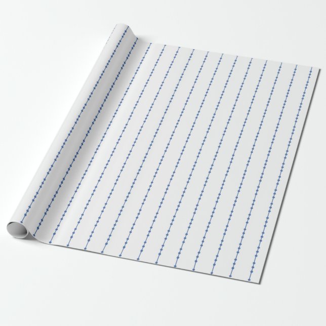 Presente Papel de embrulhamento Pinstripe de pontos brancos (Desenrolado)