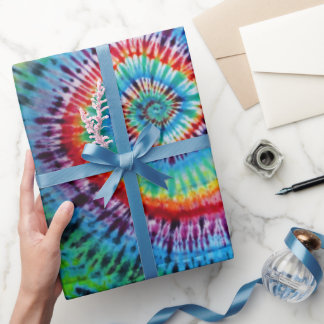 Presente Papel de embrulhamento Rainbow Tie Dye
