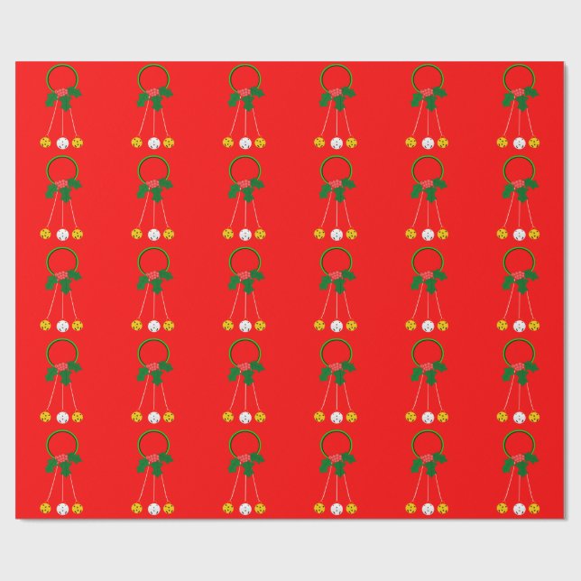 Presente Papel de embrulhamento vermelho e jingle bells (Aberto)