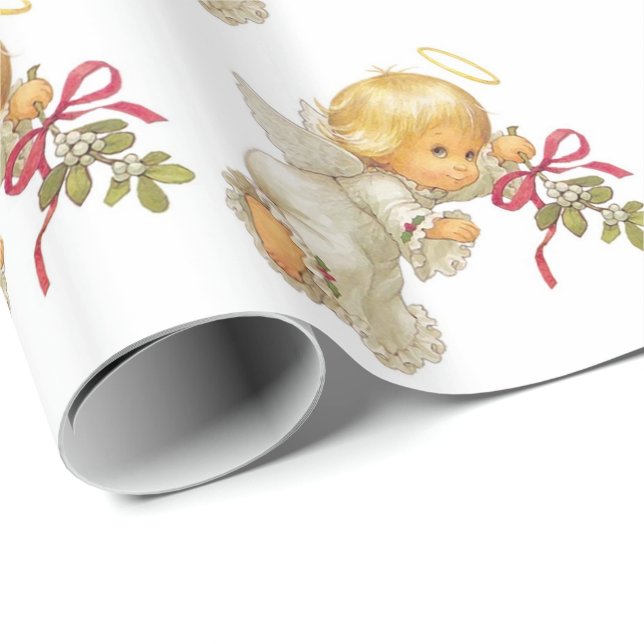 Presente Papel de embrulho/anjos do Natal (Ponta do rolo)