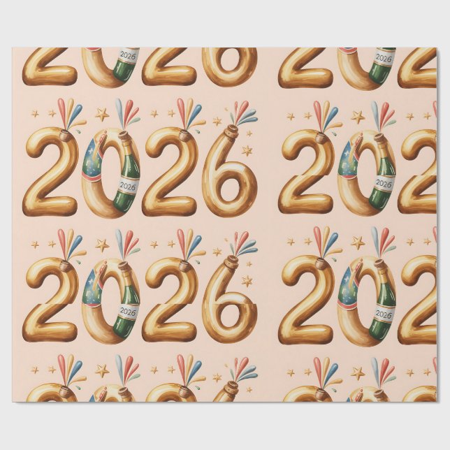 Presente Papel de Embrulho-Ano Novo 2026 (Aberto)