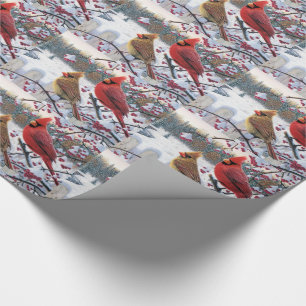 Presente Papel de embrulho/cardeais do Natal