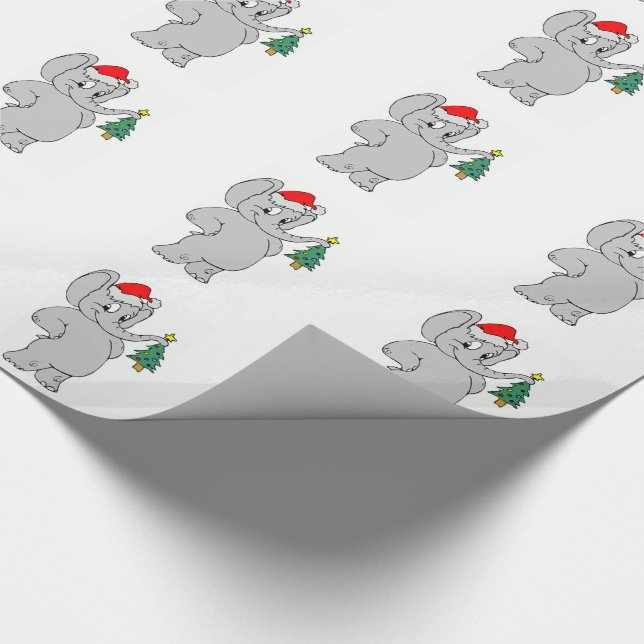 Presente Papel de embrulho/Elefante Papai Noel (Ponta)