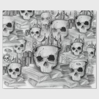 Presente Papel de Embrulho, Rolo 76cm x 180 cm caveira