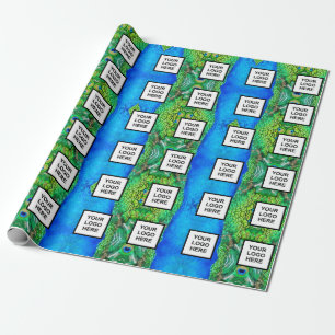 Presente Papel de empacotamento azul e verde para a empresa