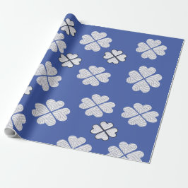 Presente Papel de empacotamento branco e azul