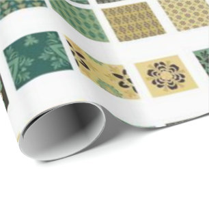 Presente Papel de empacotamento brilhante Castanho Verde