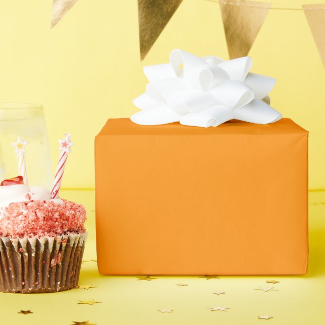 Presente Papel de empacotamento brilhante cor de laranja es (Festa de aniversário)