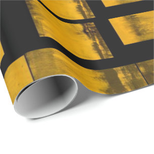 Presente Papel de empacotamento brilhante queimado amarelo