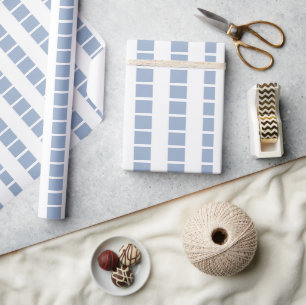 Presente Papel de empacotamento brilhante Stripe Azul e Bra