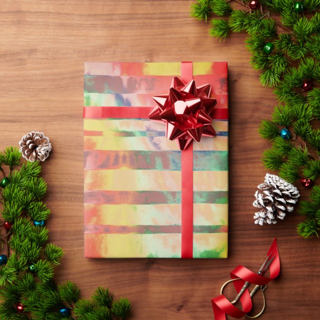 Presente Papel de empacotamento colorido com faixa esmaecid (Presente de Natal)