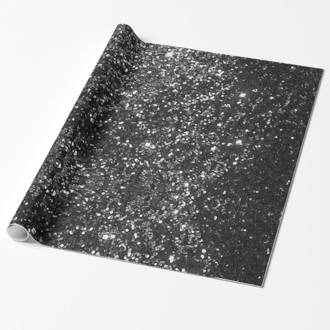 Presente Papel de empacotamento com brilho preto (Desenrolado)