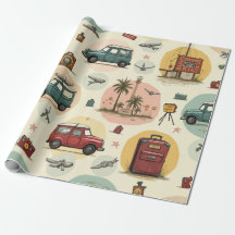 Papel de empacotamento com padrão de Viagem