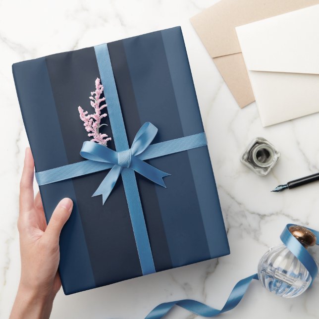 Presente Papel de empacotamento com risca azul retrô (Presentear)