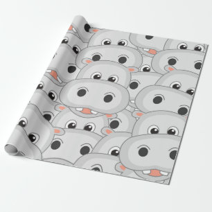 Presente Papel de empacotamento da cabeça do Hippo