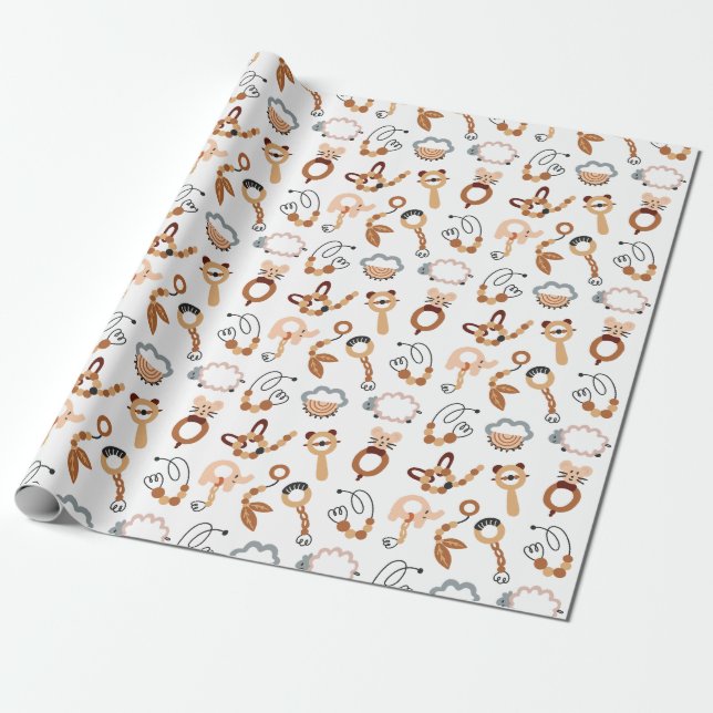 Presente Papel de empacotamento da ilustração do padrão de  (Desenrolado)