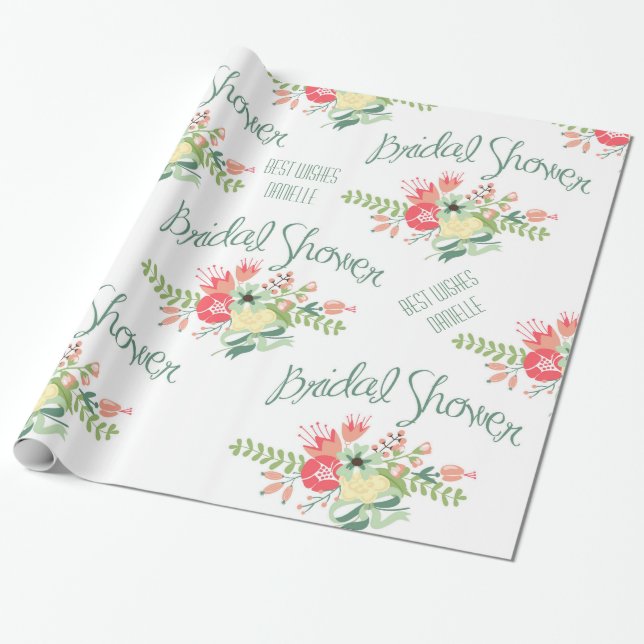 Presente Papel de empacotamento das flores do Chá de panela (Desenrolado)