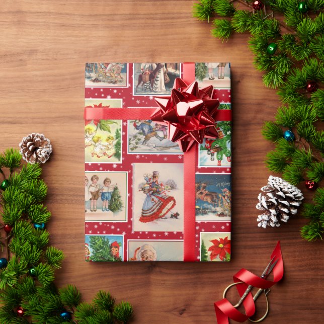 Presente Papel de empacotamento de cartão postal com Natais (Presente de Natal)