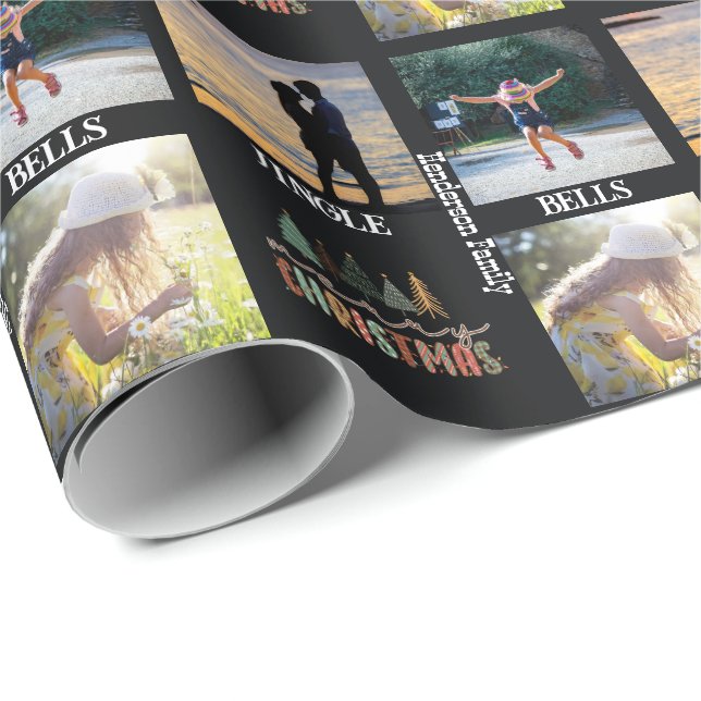 Presente Papel de empacotamento de colagem de fotos da famí (Ponta do rolo)