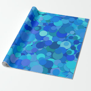 Presente papel de empacotamento de confetti ponto azul