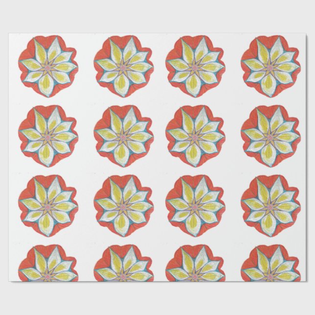 Presente Papel de empacotamento de desenho da Flor Mandala (Barra)