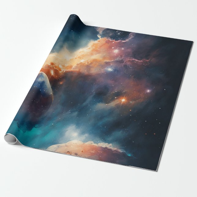 Presente Papel de empacotamento de espaço externo (Desenrolado)