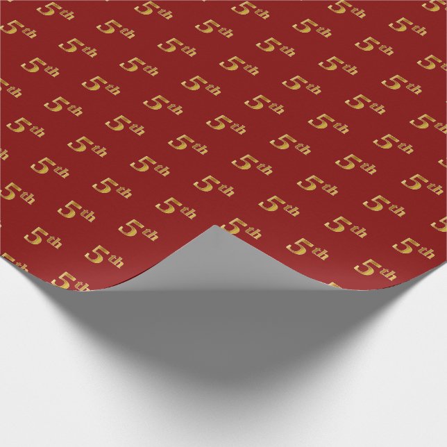 Presente Papel de empacotamento de eventos Dourado, vermelh (Ponta)
