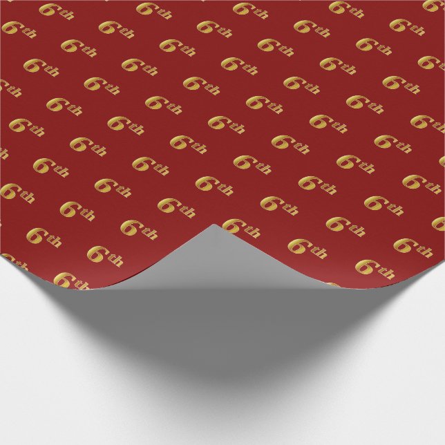 Presente Papel de empacotamento de eventos Dourado, vermelh (Ponta)