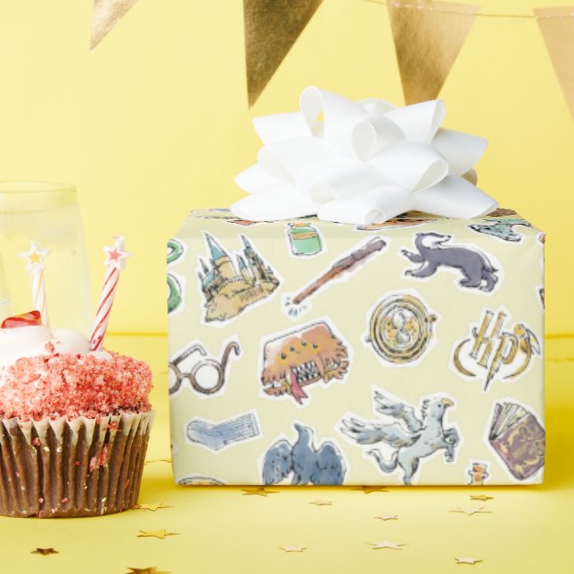 Presente Papel de empacotamento de ícones de Harry Potter (Festa de aniversário)