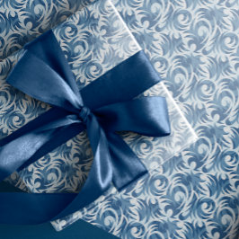Presente Papel de empacotamento de padrão branco e azul