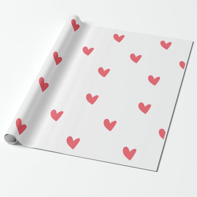 Presente Papel de empacotamento de padrão cardíaco (Desenrolado)