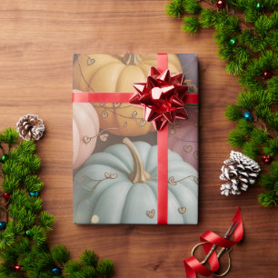 Presente Papel de empacotamento de padrão de abóbora multic