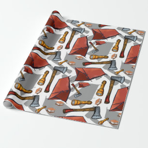 Presente Papel de empacotamento de padrão de acampamento